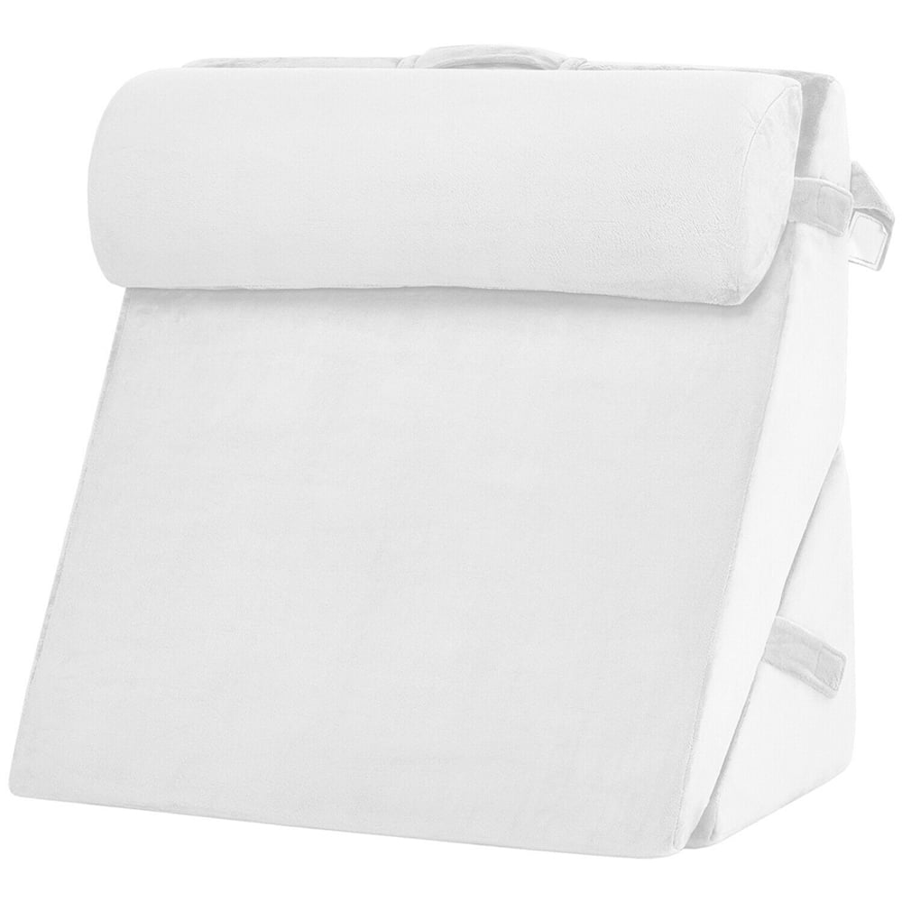 Costway White Bed Wedge Pillow with Headrest Image 2