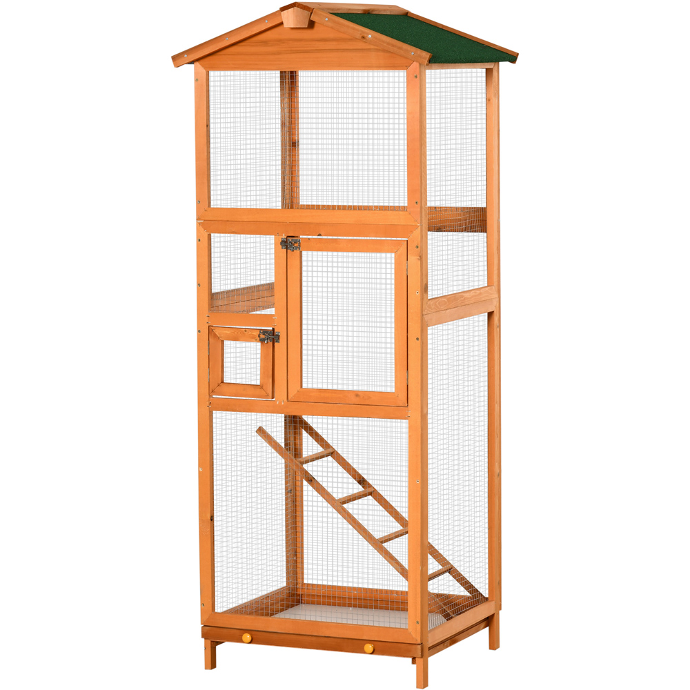 PawHut Tall Orange Bird Cage Image 3