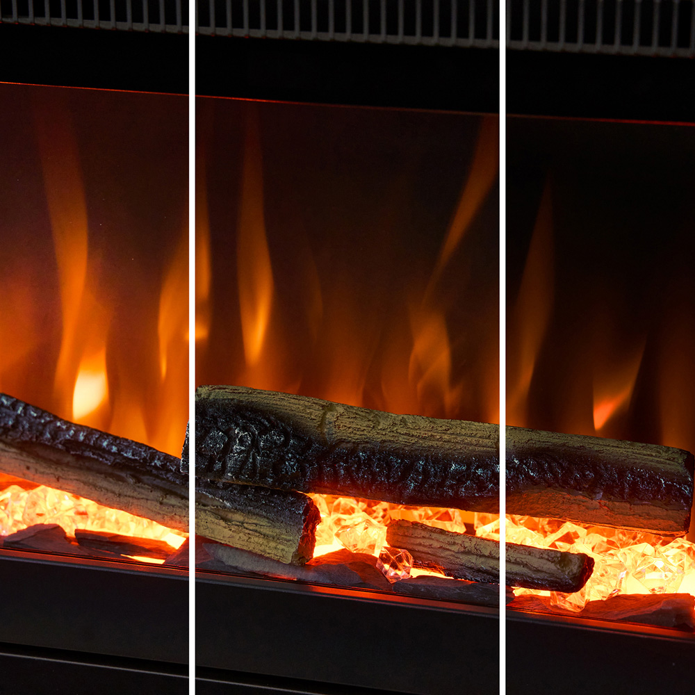 Acantha Vision Black Electric Media Stove with Log Store and Stove Pipe Image 5