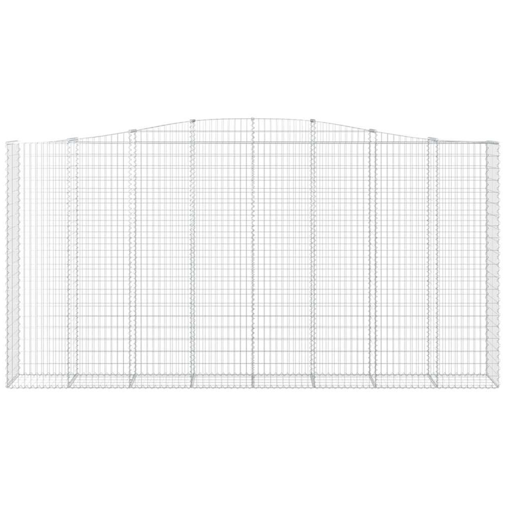vidaXL Silver Galvanised Iron Arched Gabion Basket 400 x 50 x 200/220cm 3 Pack Image 2