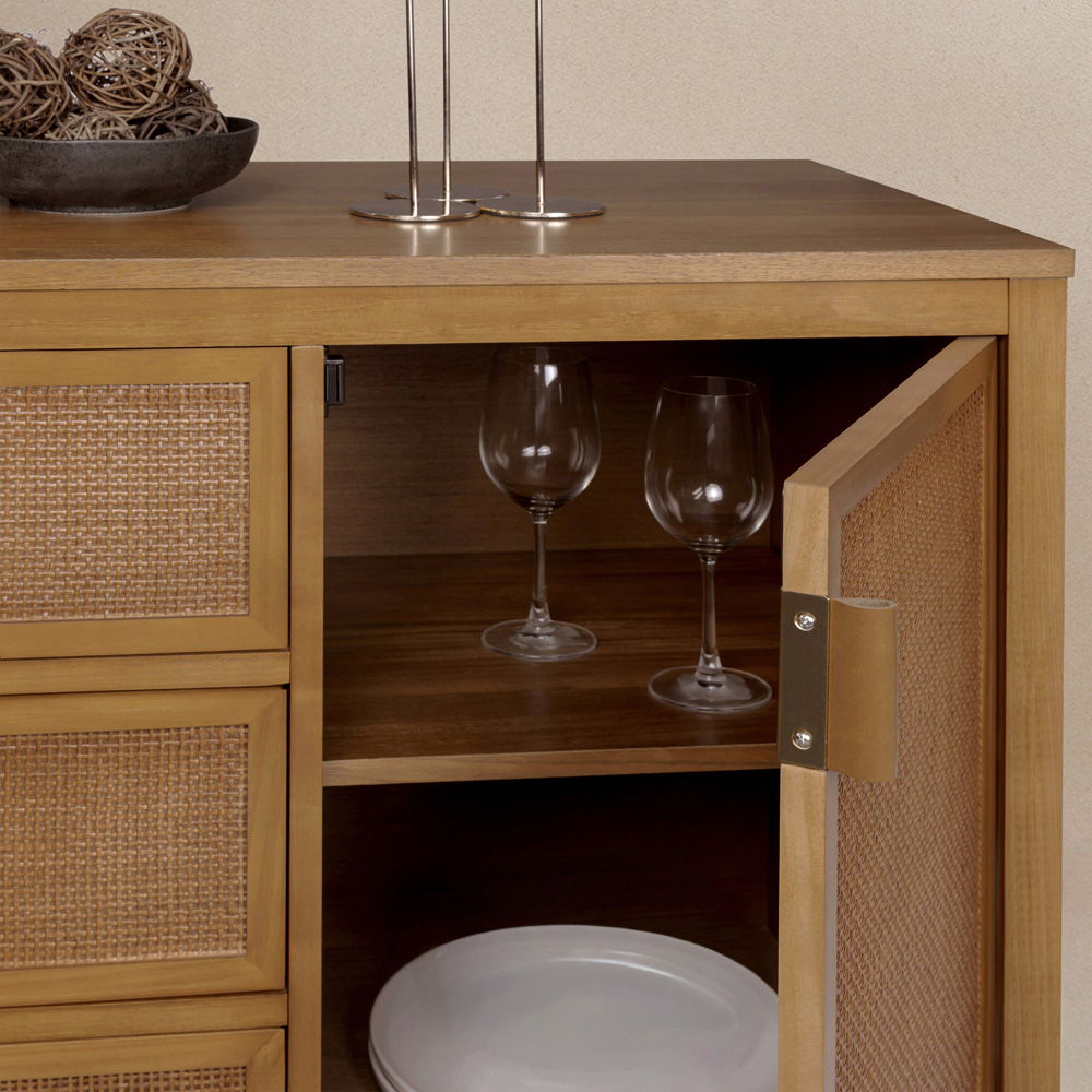 Teamson Home Hatteras 2 Door 3 Drawer Natural Sideboard Image 7