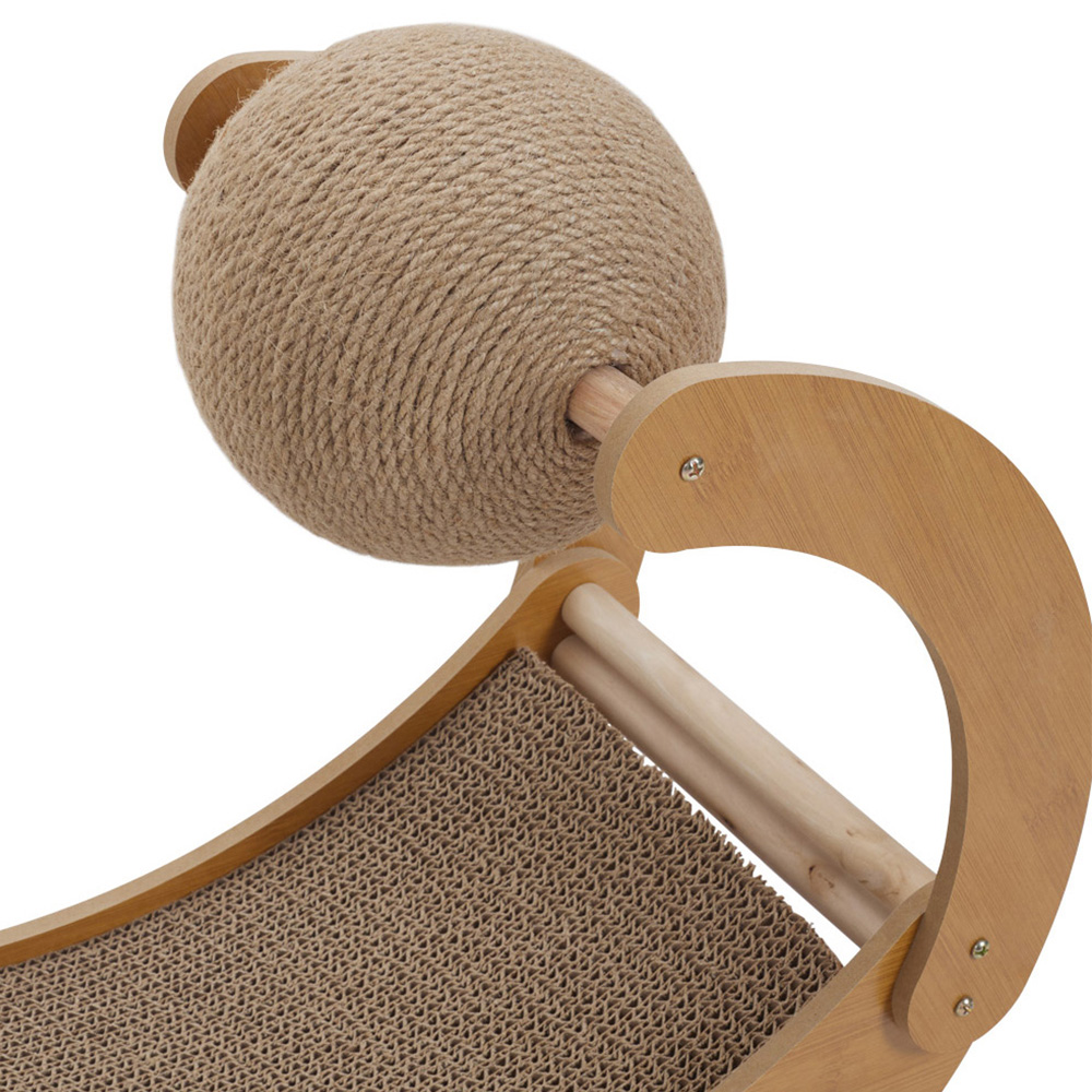 H&O Direct Cat Lounge Bed with Scratching Ball and Pad Image 3
