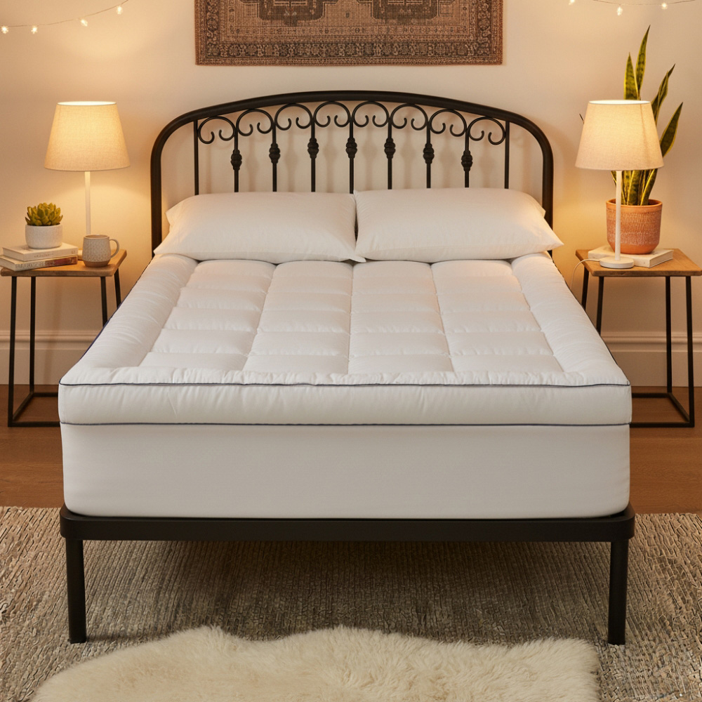MHG Living King Size Quilted Mattress Topper Image 2