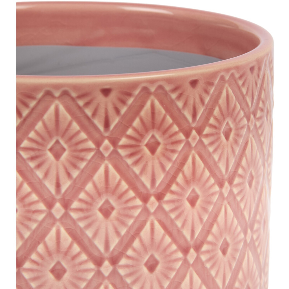 Patterned Plant Pot Pink 14cm Image 2