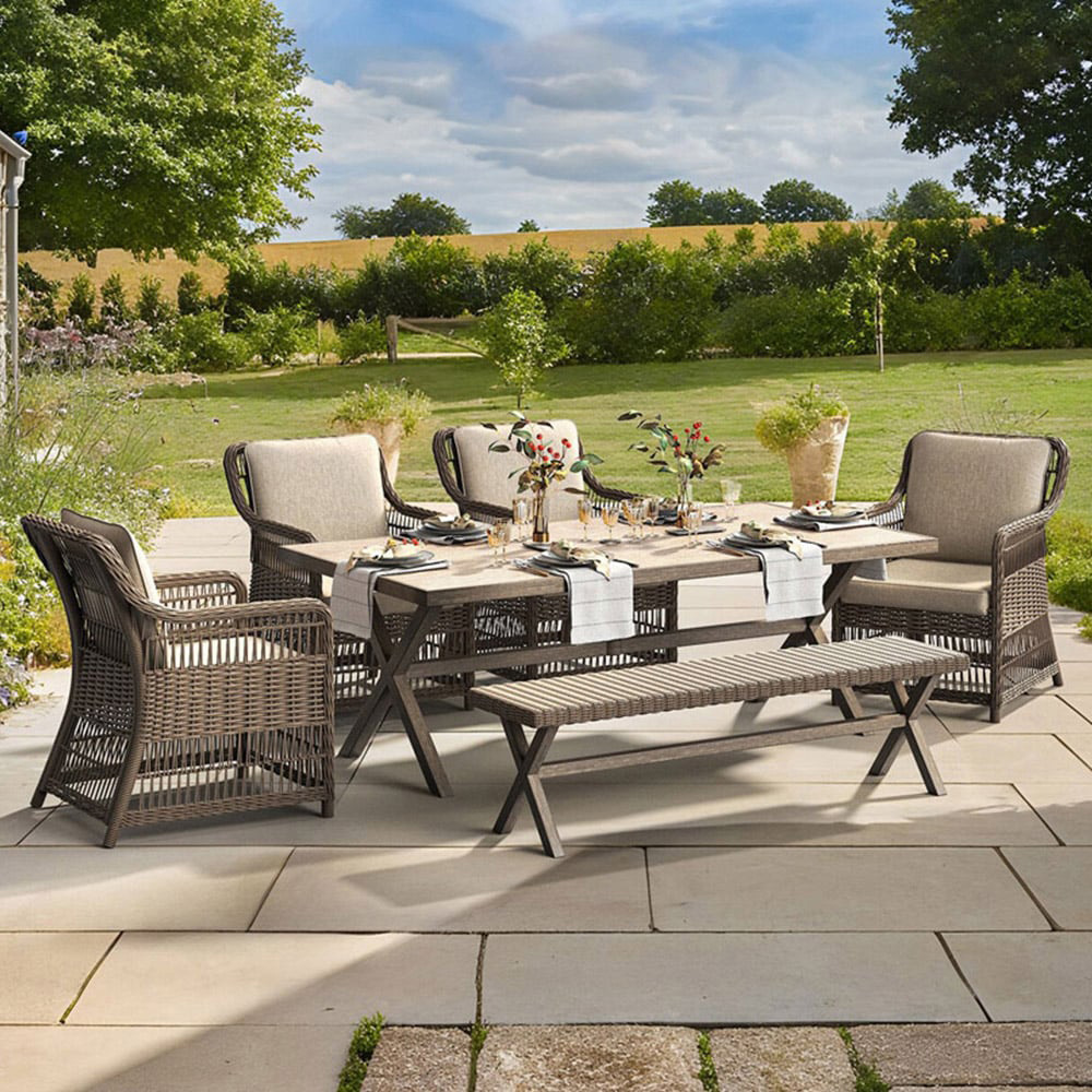 Virginia Dining Set Brown Image 9