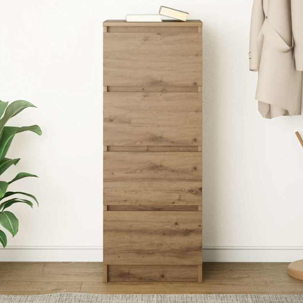 vidaXL 4 Drawer Artisan Oak Sideboard Image 1