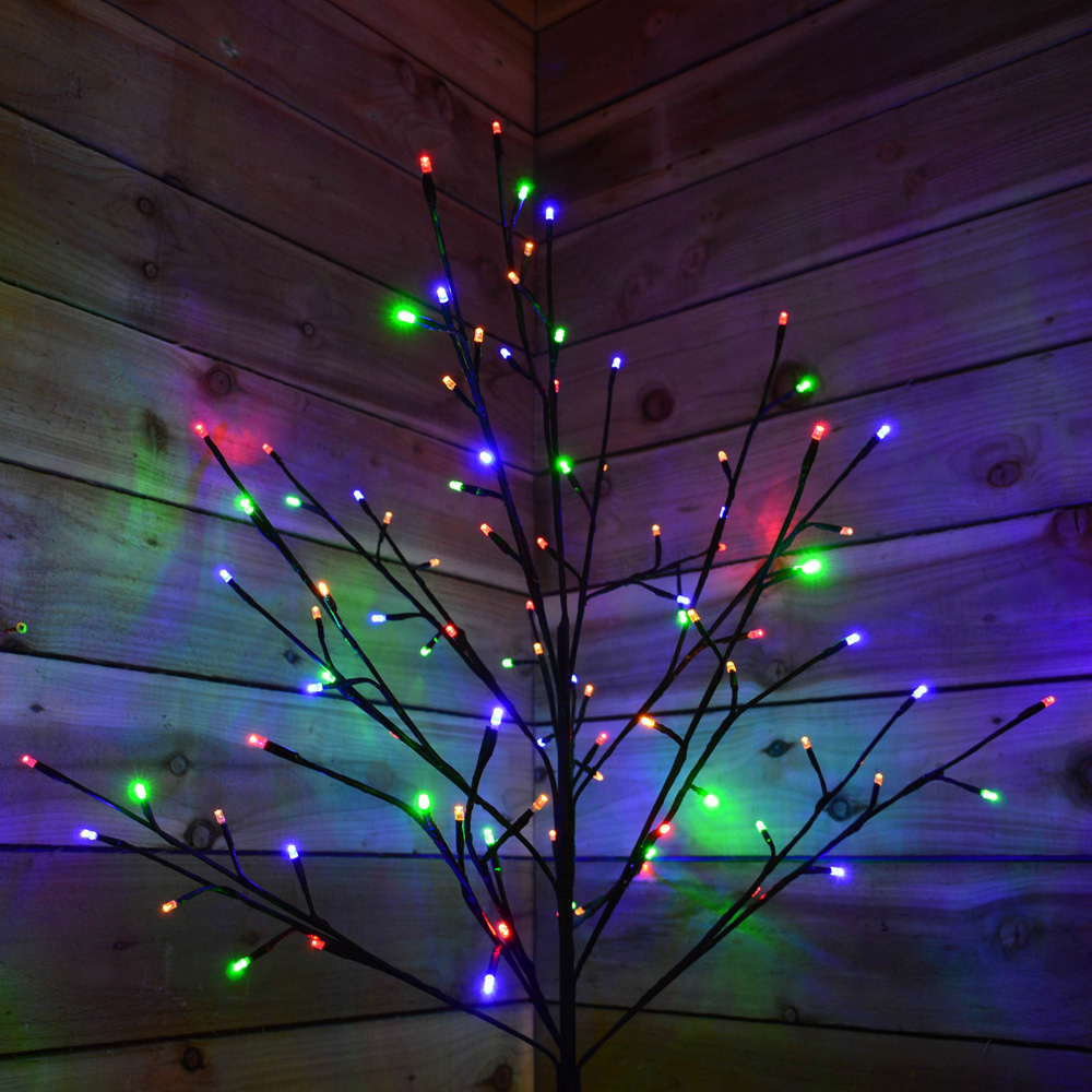 Premier Multi Colour LED Pre Lit Cherry Blossom Artificial Christmas Tree 5ft Image 4
