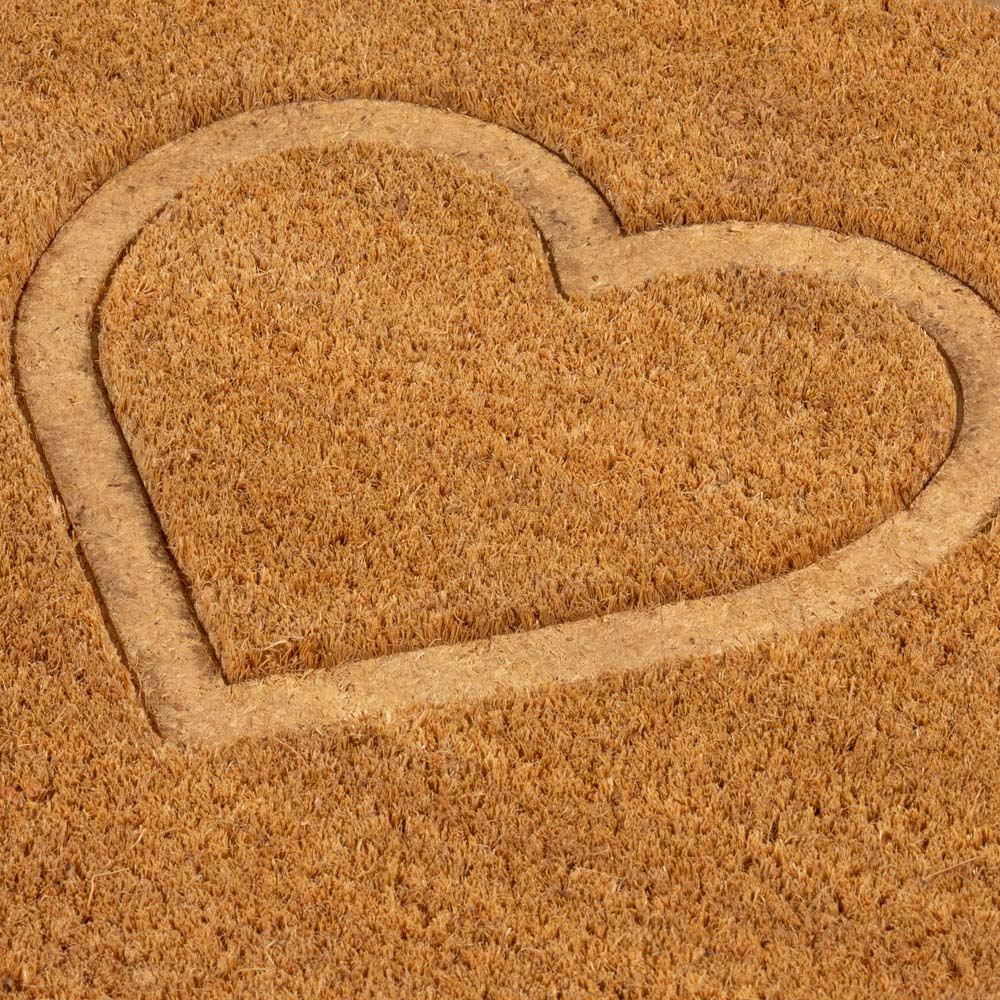 Astley Natural Embossed Heart Coir Doormat 40 x 60cm Image 5