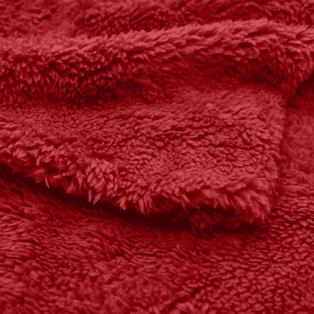 Velosso Single Red Teddy Fleece Duvet Set Image 3