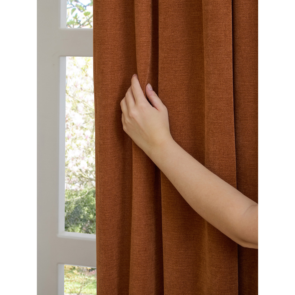 Furn Soft Chenille Rust Blackout Pencil Pleat Curtains 229 x 137cm Image 4