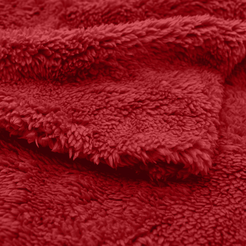 Velosso Double Red Teddy Fleece Duvet Set Image 3