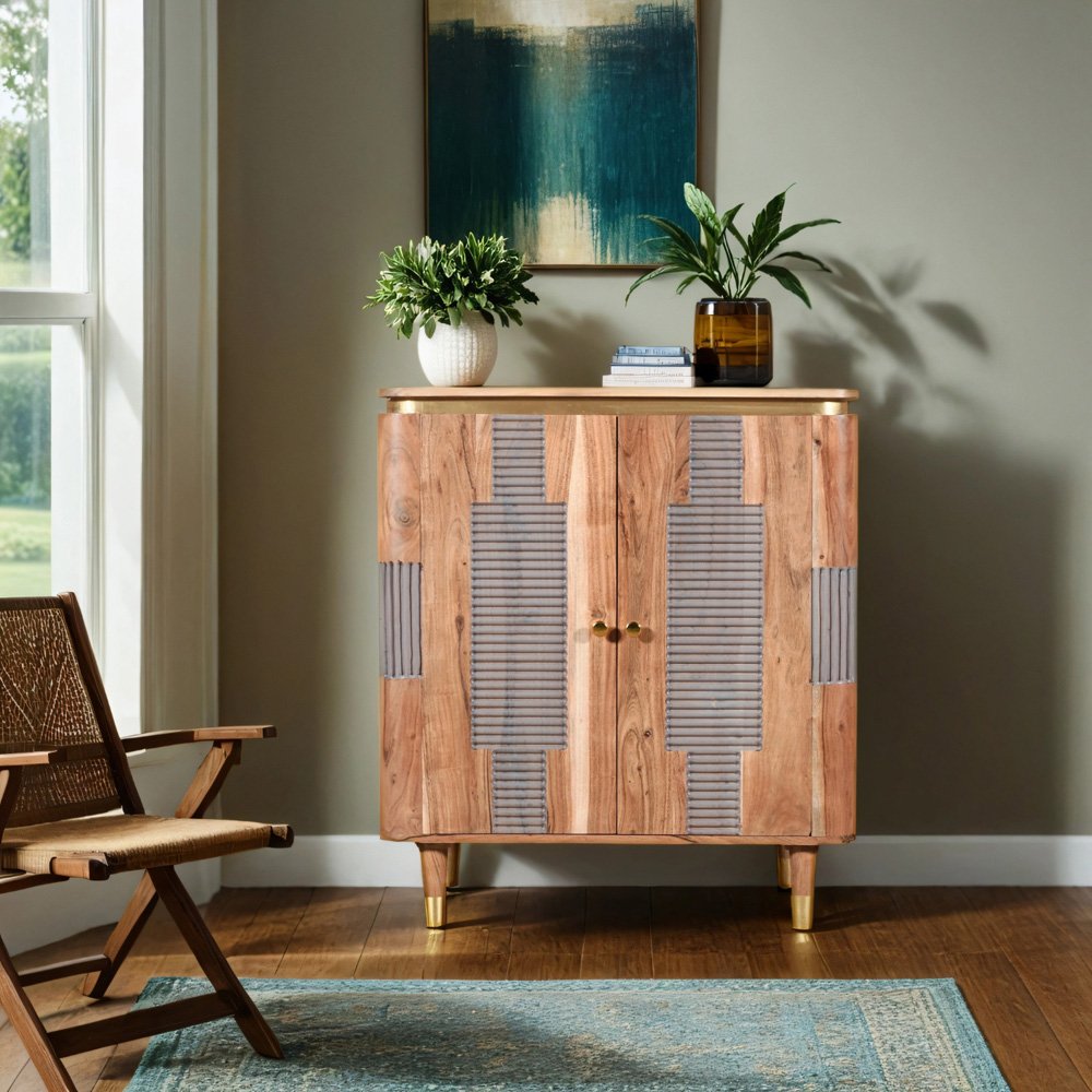 Brooklyn Wilton 2 Door Acacia Wood Sideboard Image 6