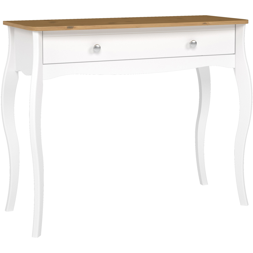 Florence Baroque Single Drawer Pure White Iced Coffee Lacquer Dressing Table Image 2