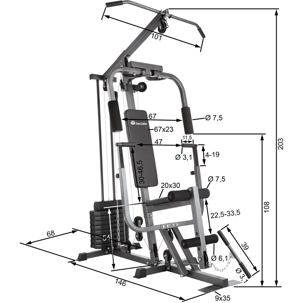 Multi Gym - with chest press, fly machine, leg extension, lat pulldown & more Image 9