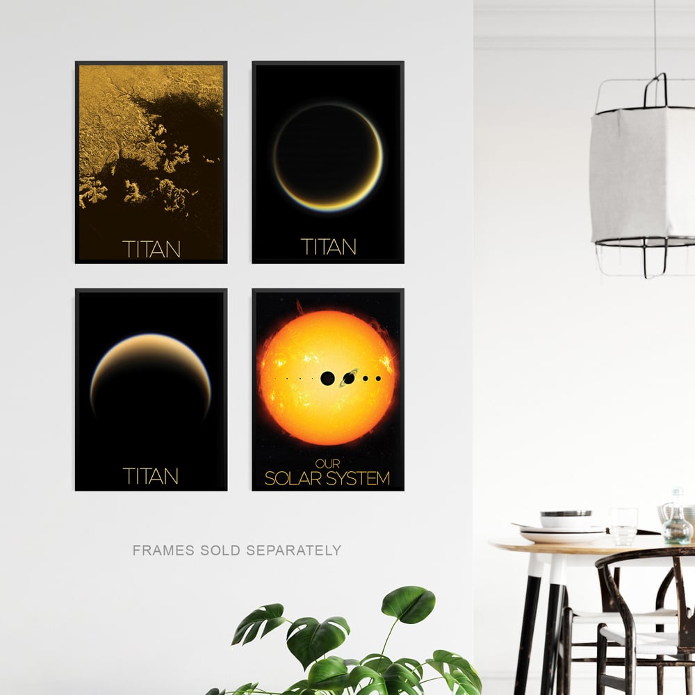 Artery8 NASA Solar System Sun Saturn Crescent Moon Wall Art Print 30 x 41cm 4 Pack Image 3