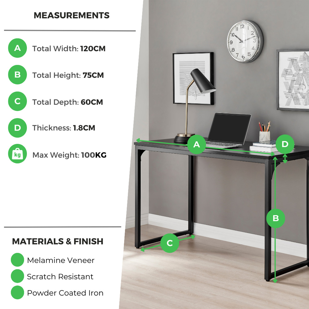 Furniturebox Cedric Desk Black Image 8