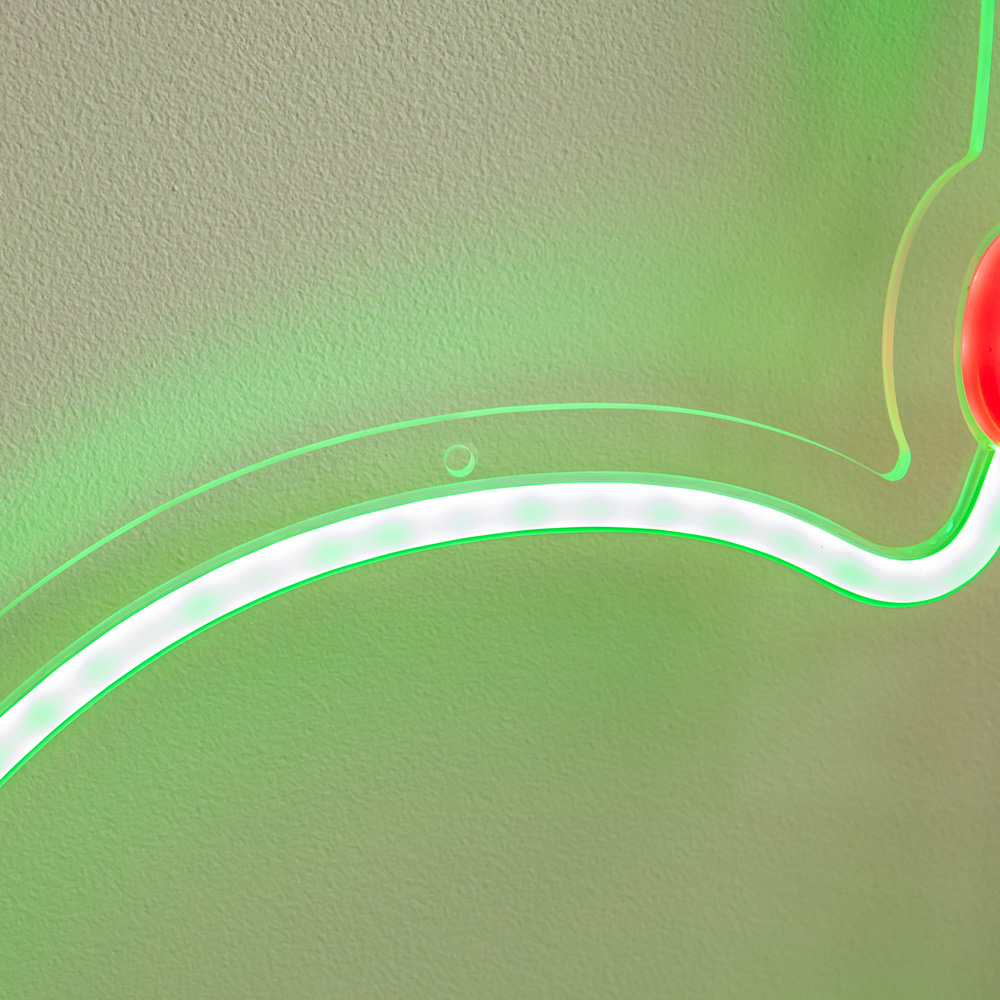 Samuel Alexander Green and Red LED Neon Dinosaur Christmas Decoration with Scarf and Stand 43cm Image 6