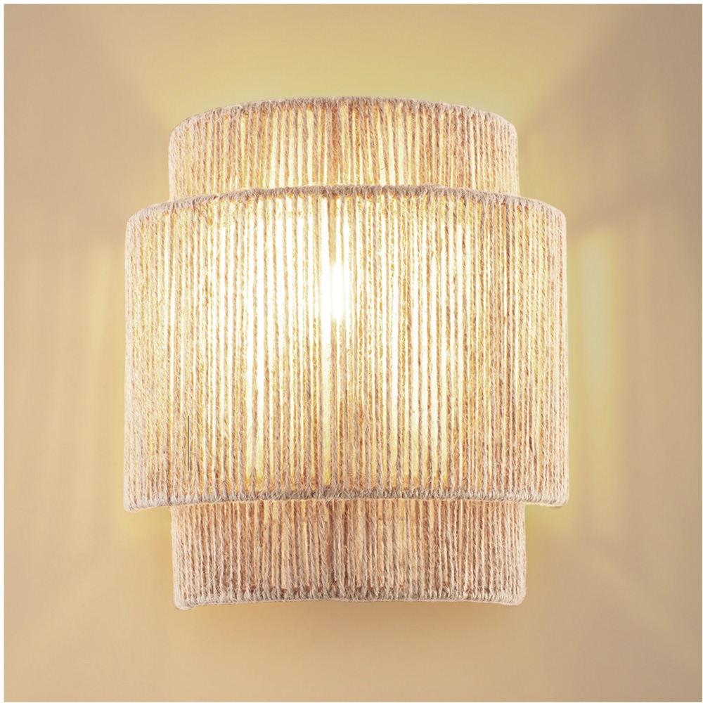 tectake Lignea Lux Jute Boho Style Wall Light Image 3