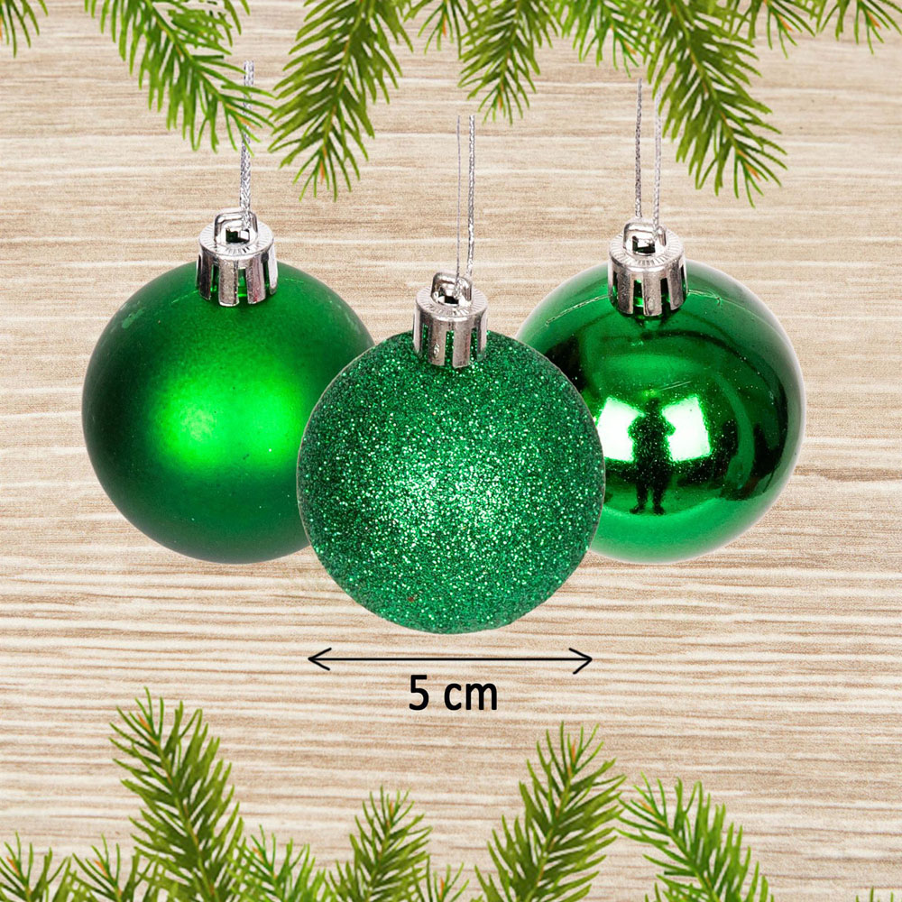 Shatchi 5cm Dark Green Luxury Bauble 18 Pack Image 4