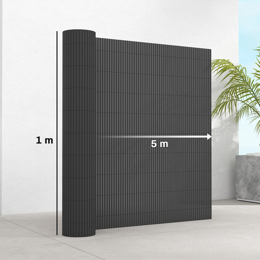 Outsunny Grey Plastic 3 x 16.5ft 2 Pack Windbreak Privacy Screening Fence Image 9
