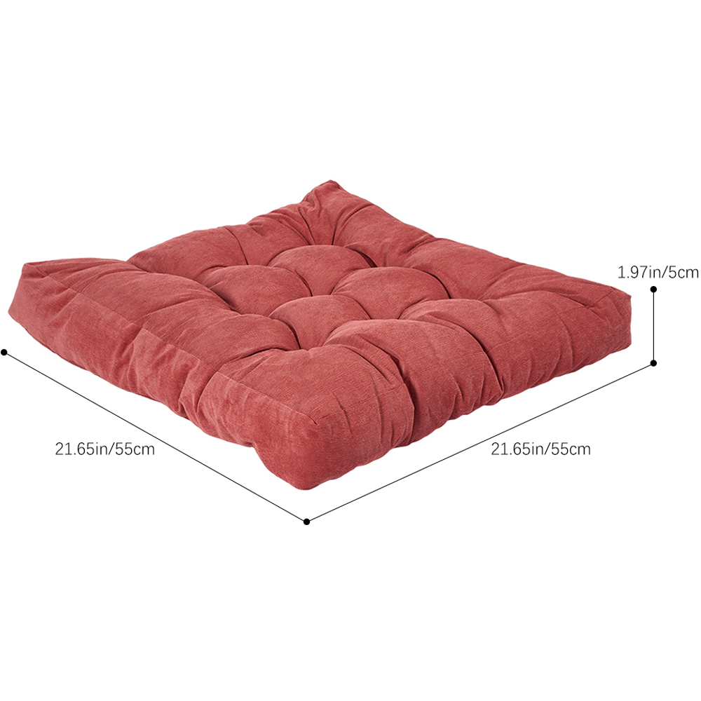Living and Home Red Soft Corduroy Chair Cushion 55 x 55cm Image 8
