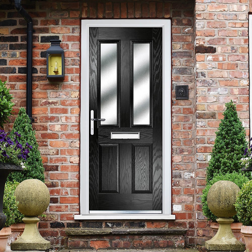 Crystal GRP Composite Four square Two Glass Black Right Hand Obscure Glass 920x2055mm Image 2