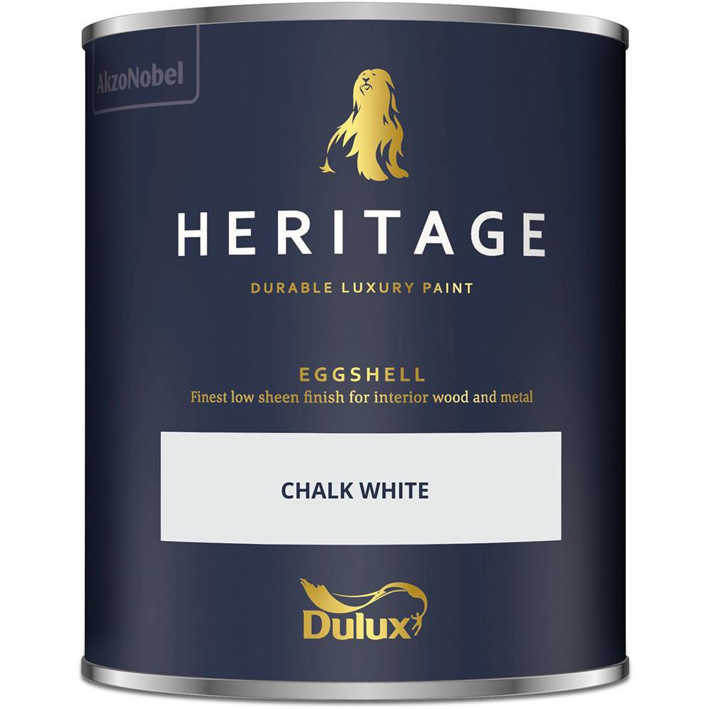 Dulux Heritage Wood and Metal Chalk White Eggshell Paint 750ml Image 2