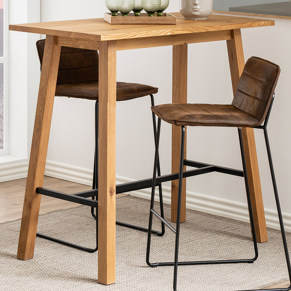 Florence Chara 4 Seater Bar Table Oak Image 1