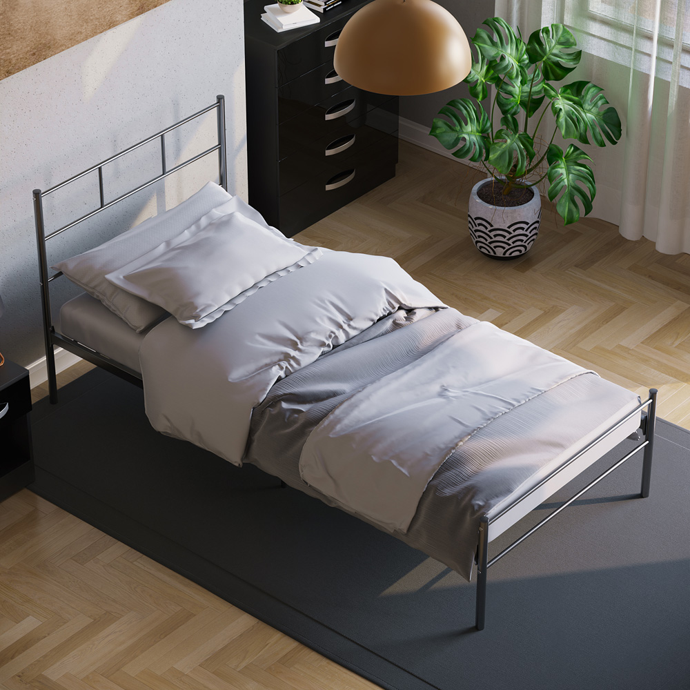 Vida Designs Dorset Single Black Metal Bed Frame Image 6