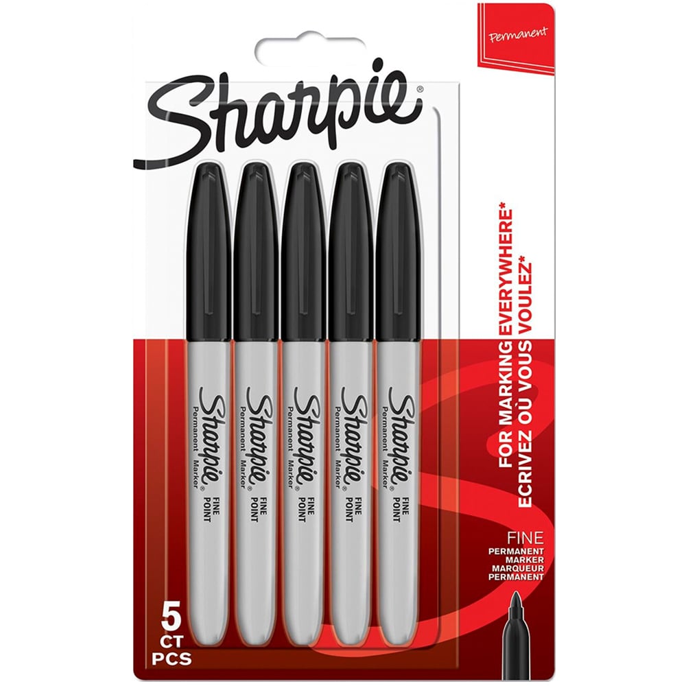 Sharpie Fine Point Black Permanent Marker 5 Pack Image