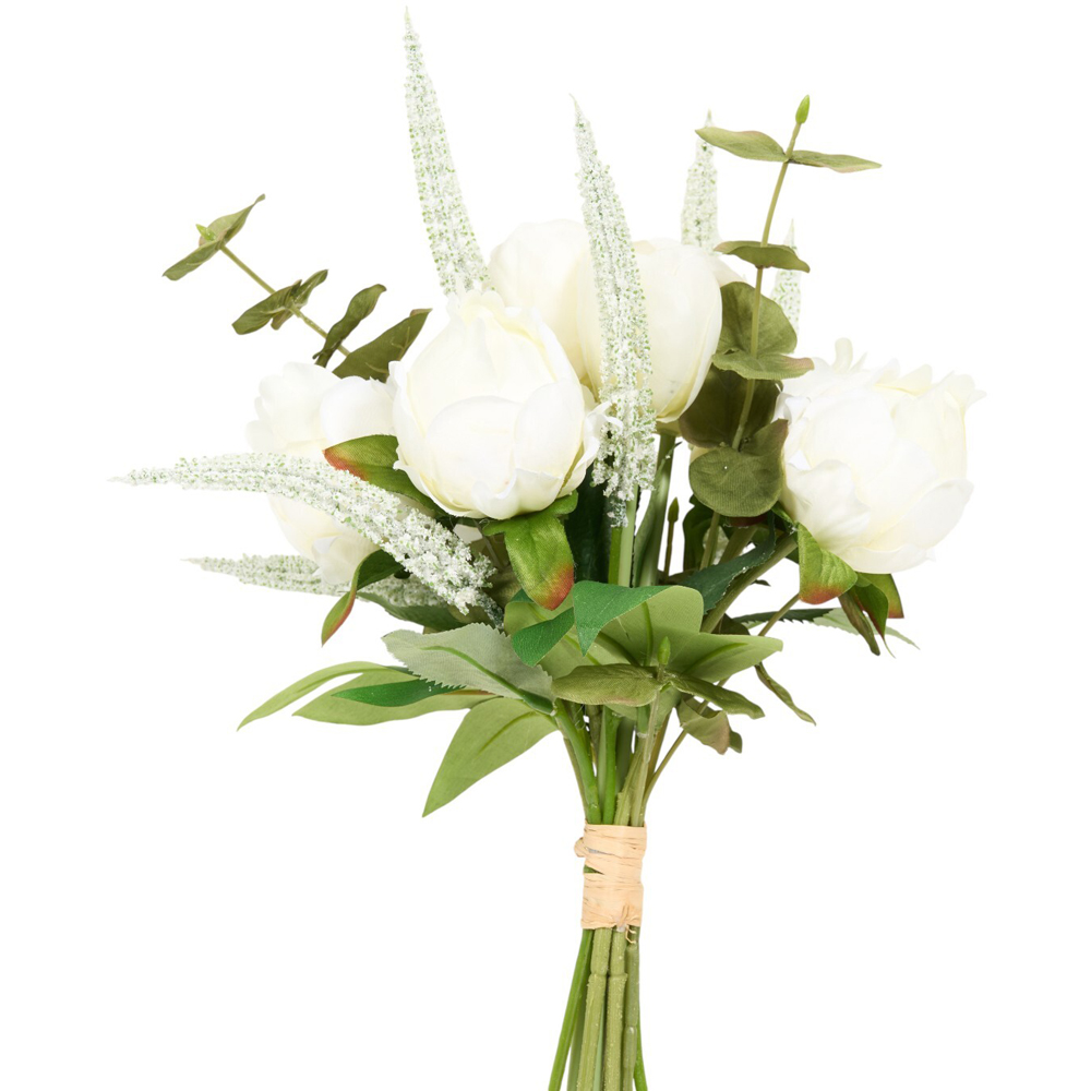 Artificial Peony Bud Salvia and Eucalyptus Bouquet Image 3