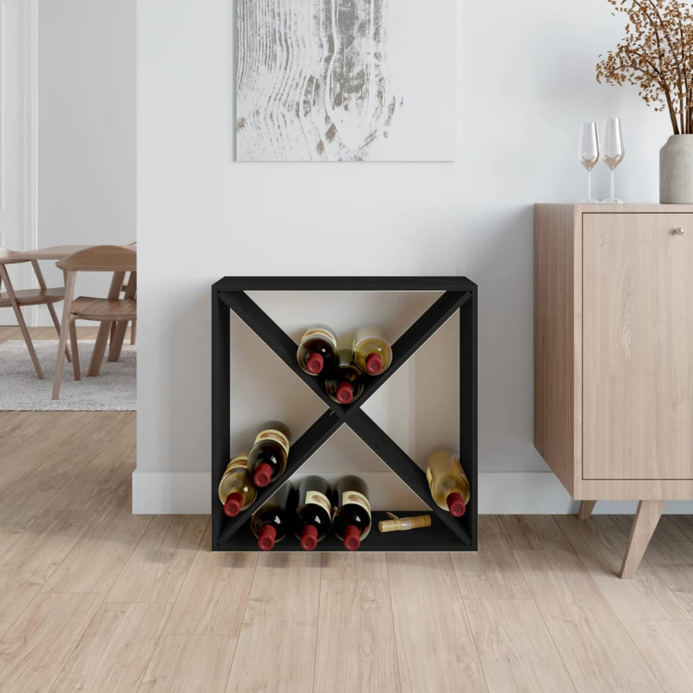 vidaXL 4 Shelf Black Freestanding Wine Cabinet Image 5