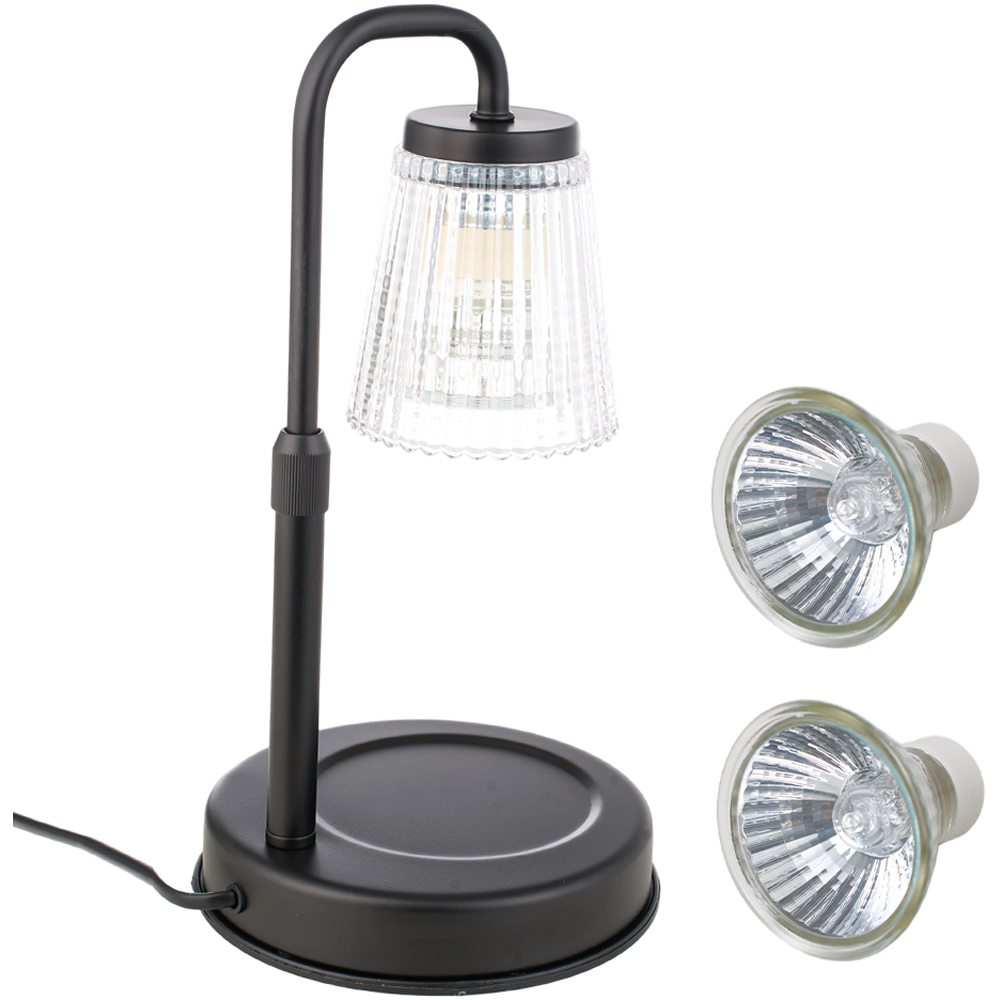 Living and Home Black Height Adjustable Tabletop Candle Warmer Lamp Image 3