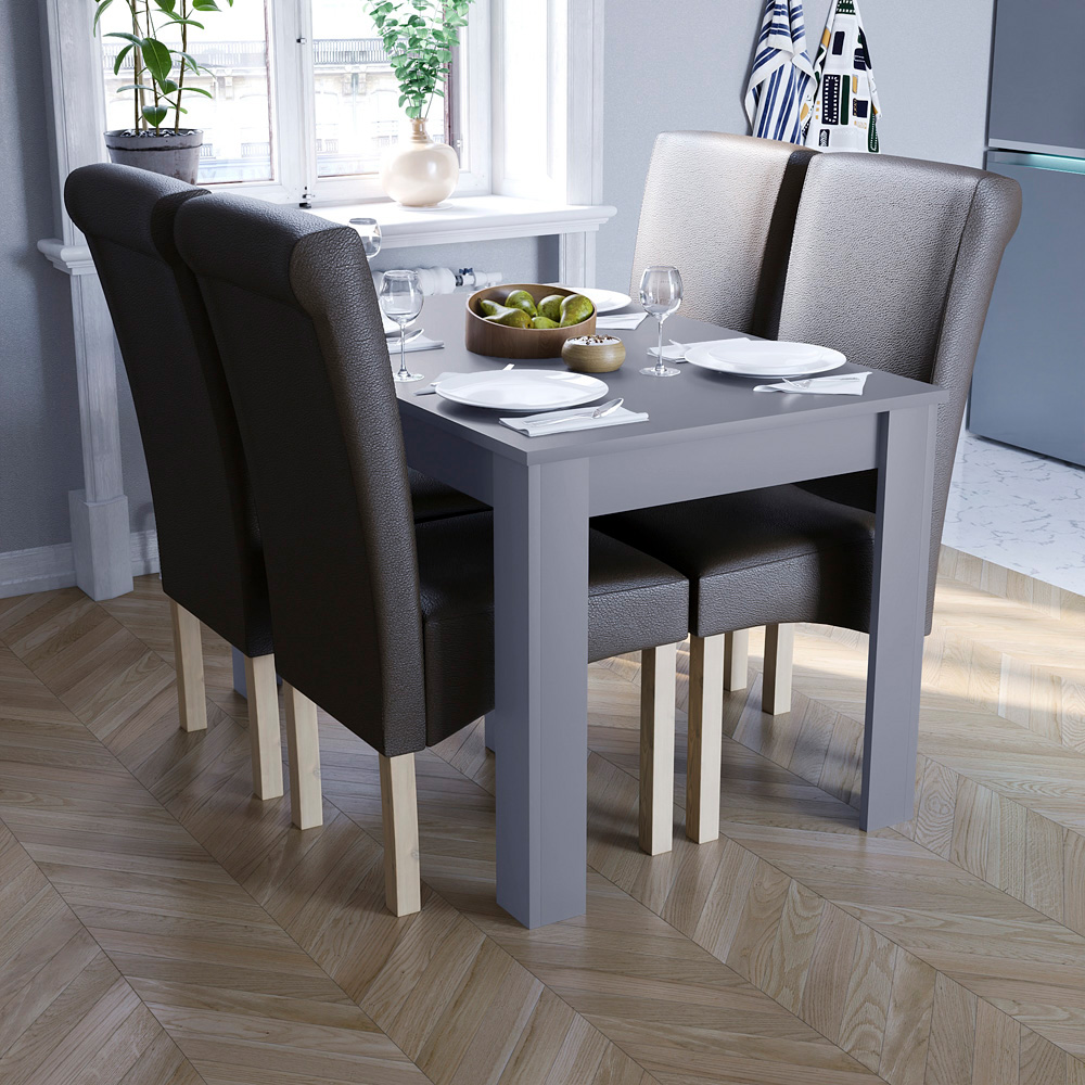 Vida Designs Medina 4 Seater Dining Table Grey Image 7