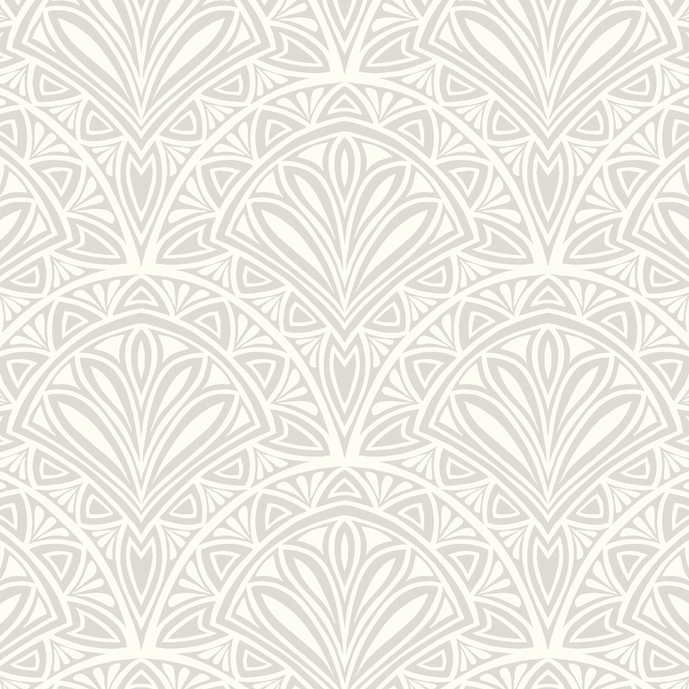 Hoopla Walls Elegance Deco Fan Grey Wallpaper Image 1