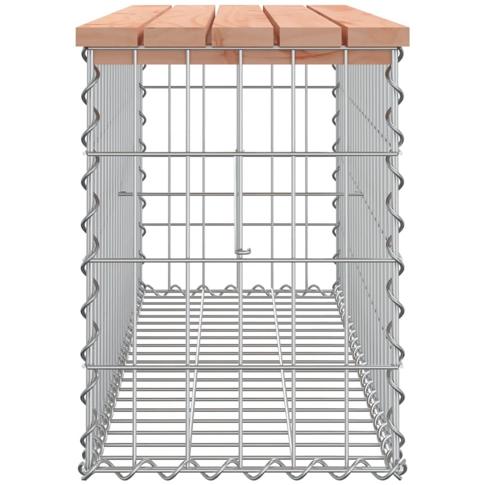 vidaXL Natural Solid Douglas Wood Gabion Design Garden Bench 103 x 31.5 x 42cm Image 3