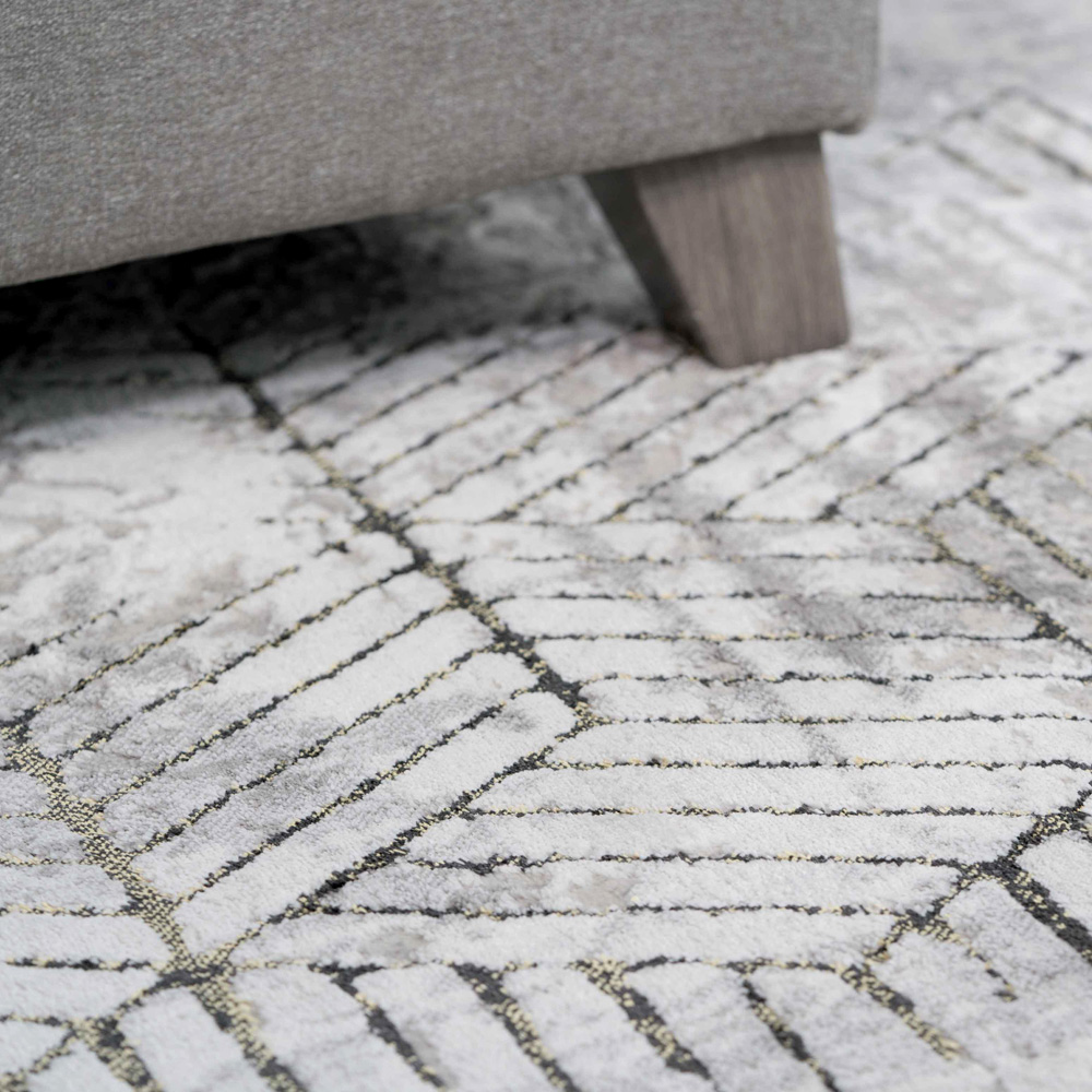 Kukoon Hatton Busby Gold Abstract Rug 160 x 230cm Image 3
