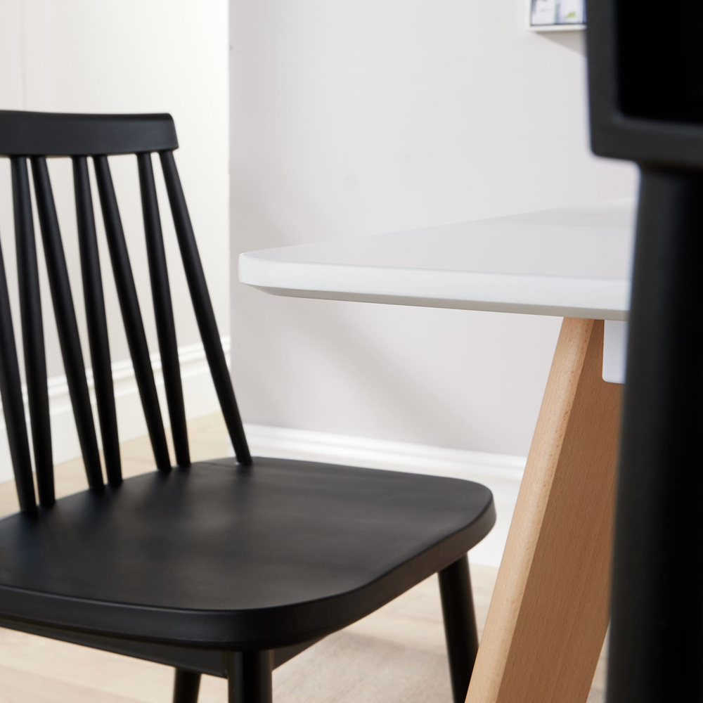 Home Source Fleur Lucy 4 Seater Dining Set Black and White Image 6