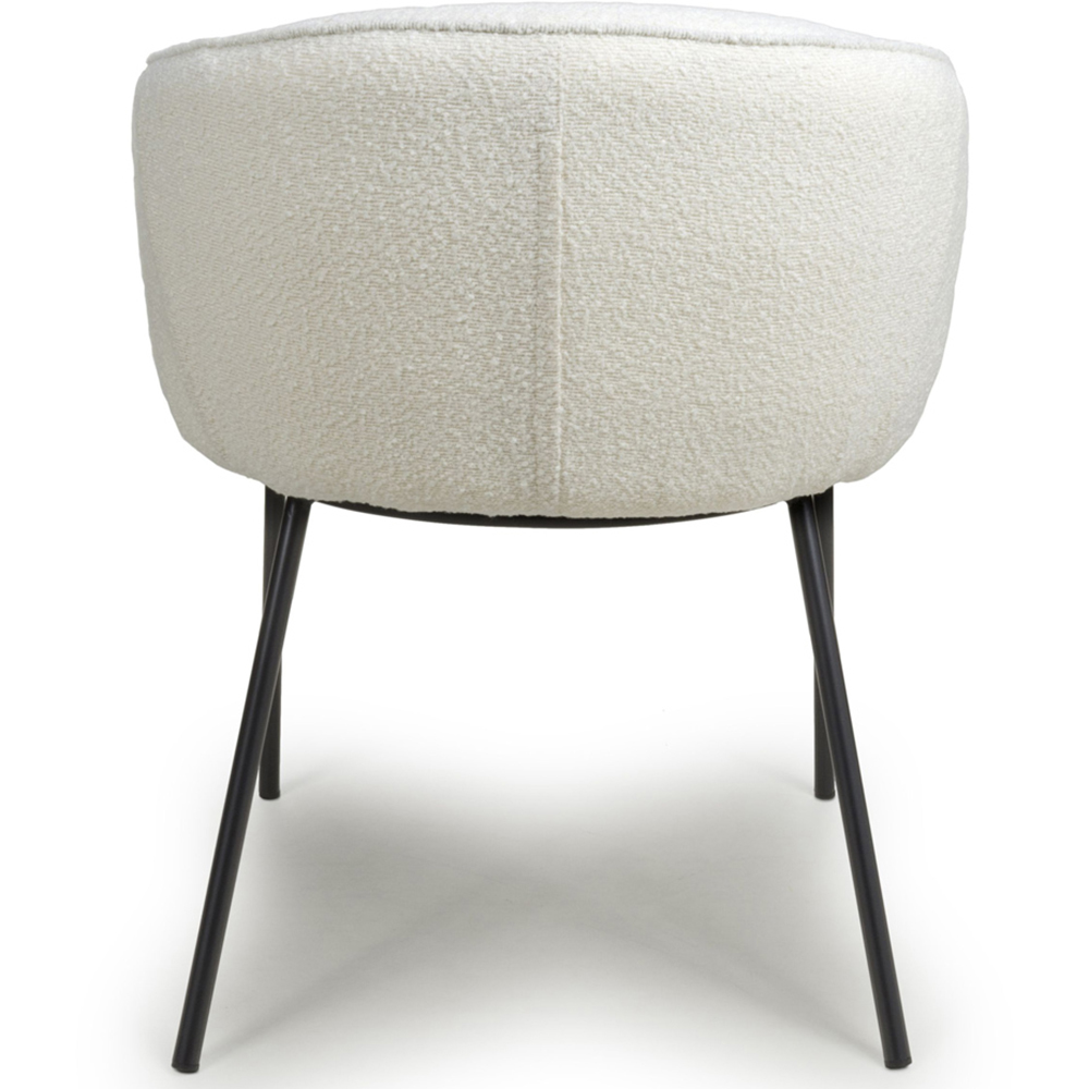 Shankar Lola Set of 2 White Boucle Dining Chair Image 6