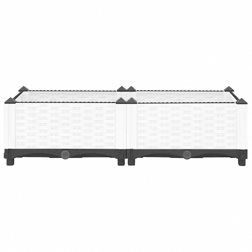vidaXL White Polypropylene Raised Garden Bed 23 x 40 x 80cm Image 3