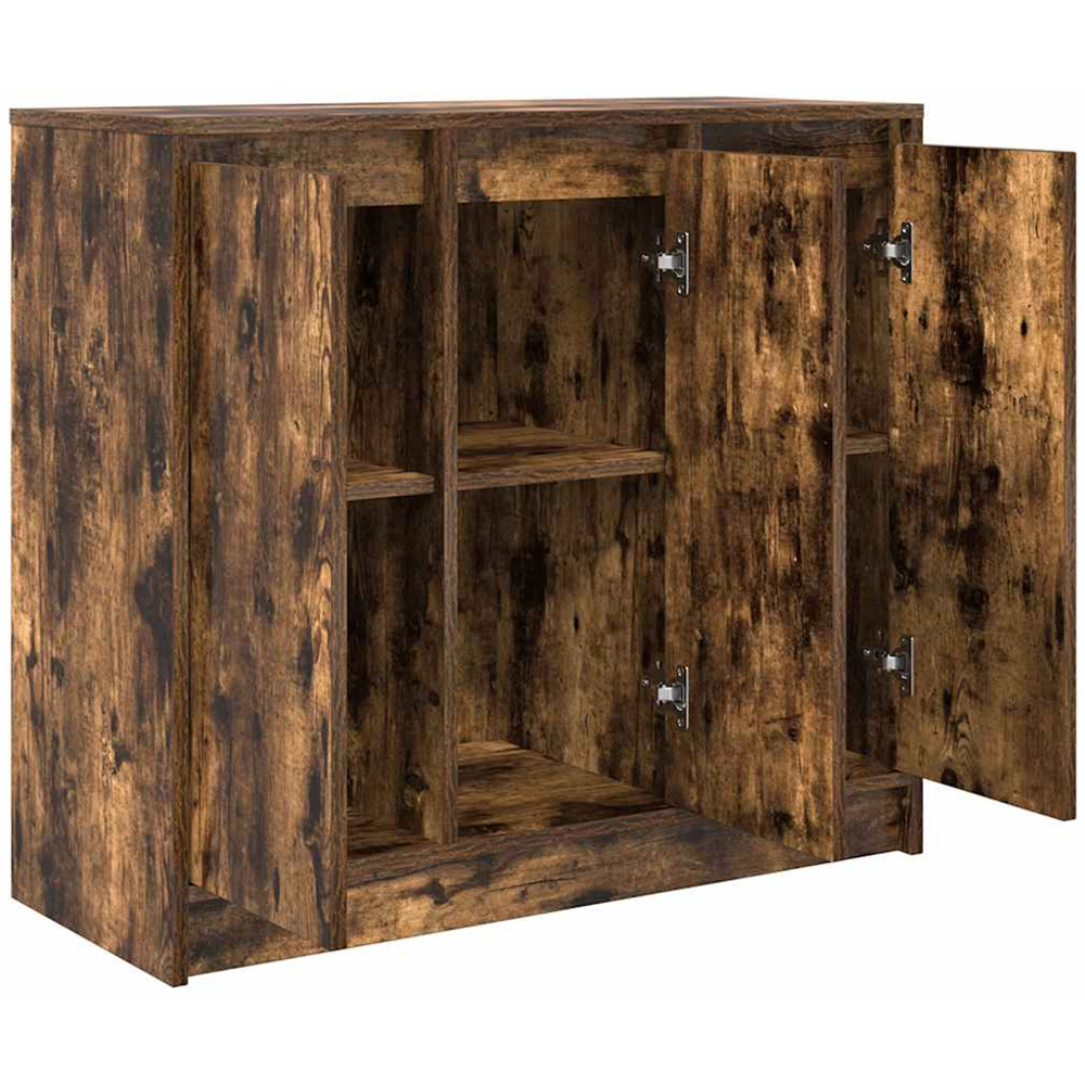 vidaXL 3 Door Smoked Oak Sideboard Image 4