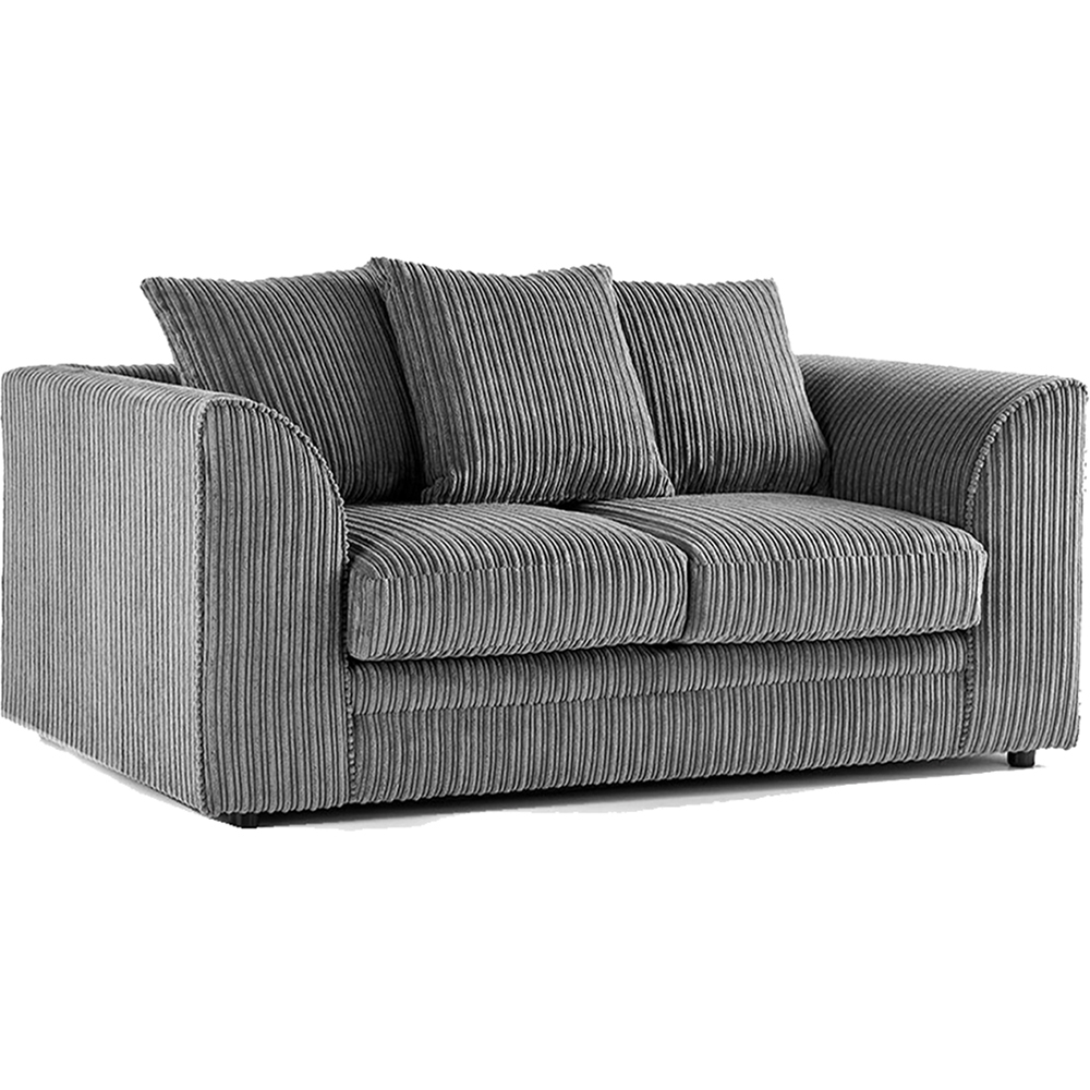 Portland Luxor 5 Seater Grey Jumbo Cord Sofa Set with Scatter Back Image 4