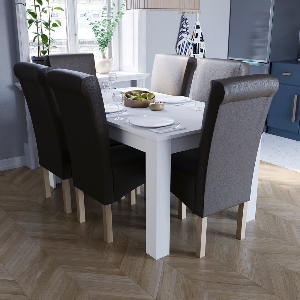 Vida Designs Medina 6 Seater Dining Table White Image 7