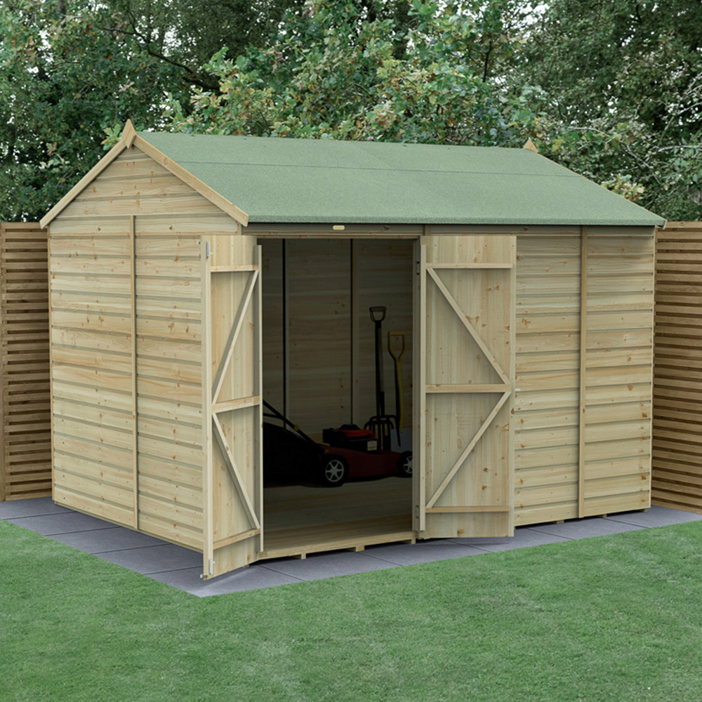 Forest Garden Beckwood 10 x 8ft Double Door Shiplap Reverse Apex Shed Image 2