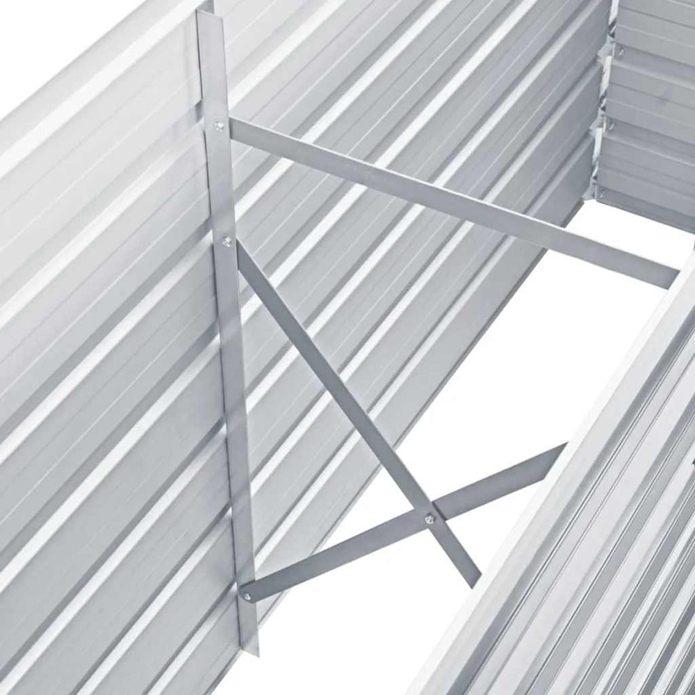 vidaXL Grey Galvanised Steel Raised Garden Bed 77 x 160 x 40cm Image 4