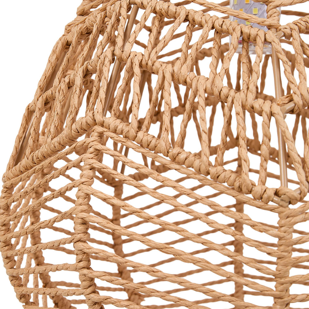 Living and Home Light Brown Rattan E27 Pendant Light Image 5