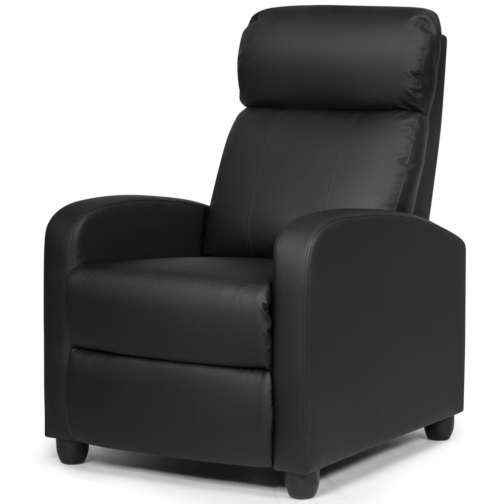 Costway Black Recliner Chair with Adjustable Backrest Image 2