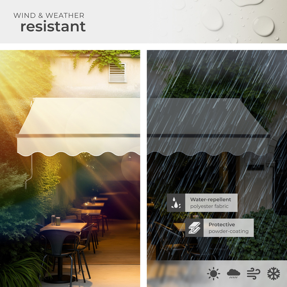tectake Ornella Beige Retractable Awning 3 x 2.5m Image 5
