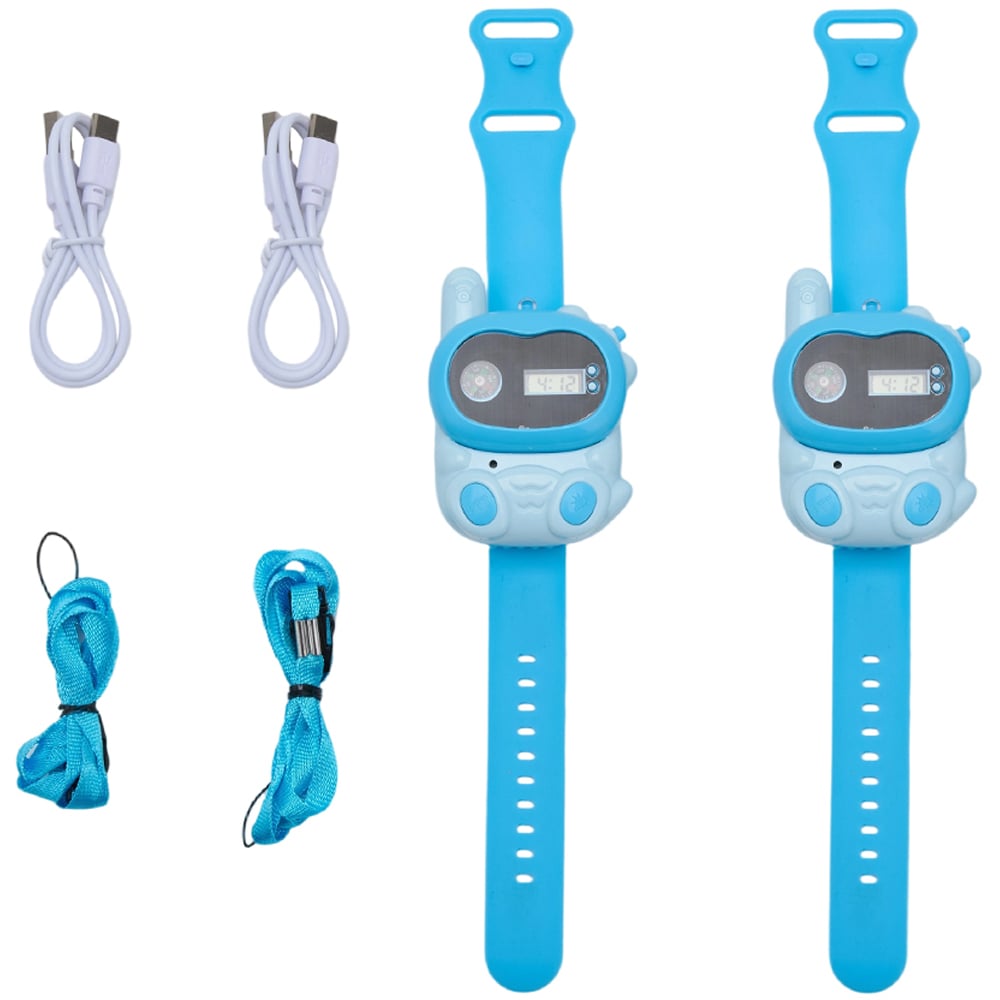 H&O Direct Kids Blue 500m Range Wearable Mini Walkie Talkie Watch 2 Pack Image 2