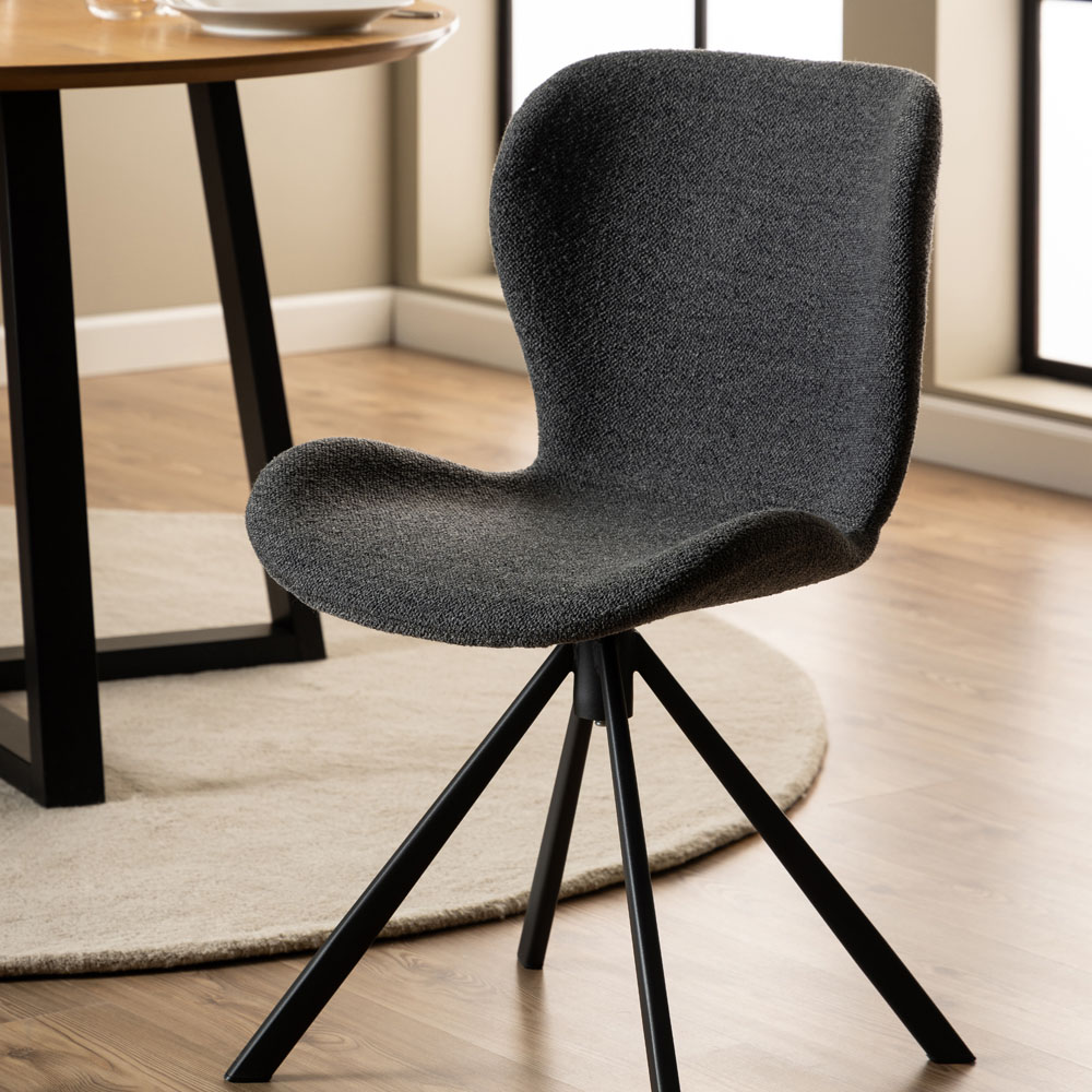 Florence Batilda Set of 2 Grey Swivel Dining Chair Image 1